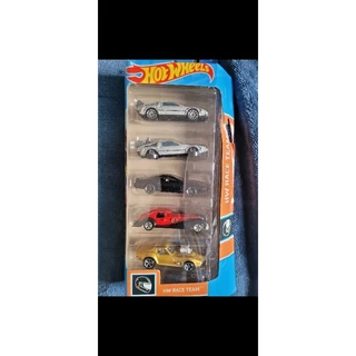 Pack 5x hot wheels Temáticos - Delorean, Kitt, Cruela e Gas Monkey