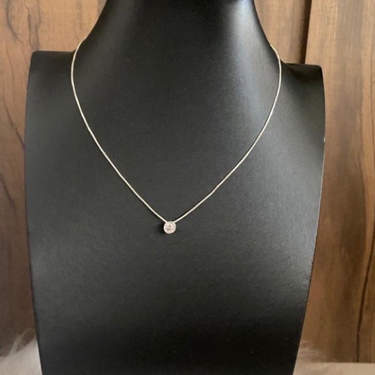 Colar Feminino Corrente Feminina Ponto De Luz Prata 925