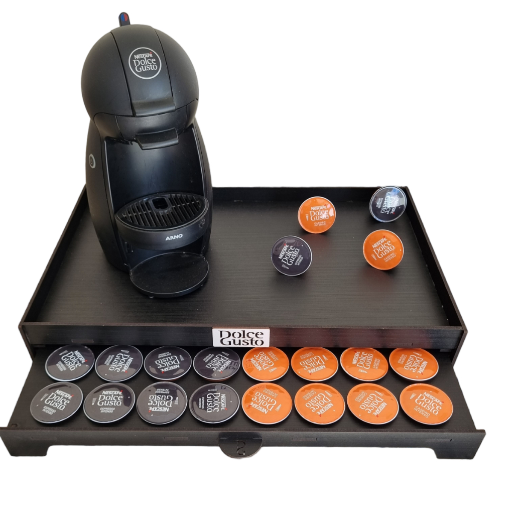 Bandeja Porta Capsulas PRETA Nespresso Dolce Gusto Tres Corações - MGM Art Decor