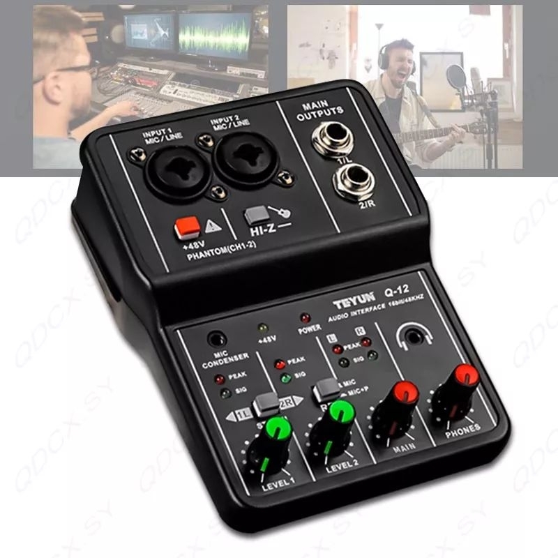Mesa Mixer De Som Teyun Q12 Interface De Audio Usb Pc Shopee Brasil