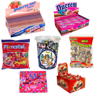 Kit Aniversário Infantil Doces 50 Sacolinha Surpresa