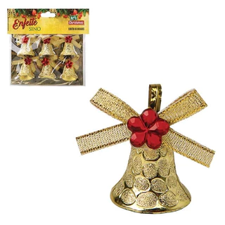 Enfeites Pendente Para Árvore De Natal Kit 6 Sinos Ornamentos.