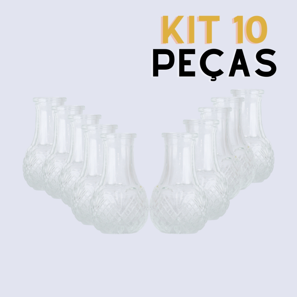 Kit 10 vasinhos decoração Vidro Mini Licoleira