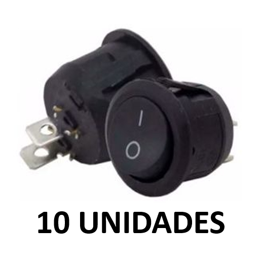 Botão Chave Tic Tac Redondo 10A Bivolt - Pacote com 10