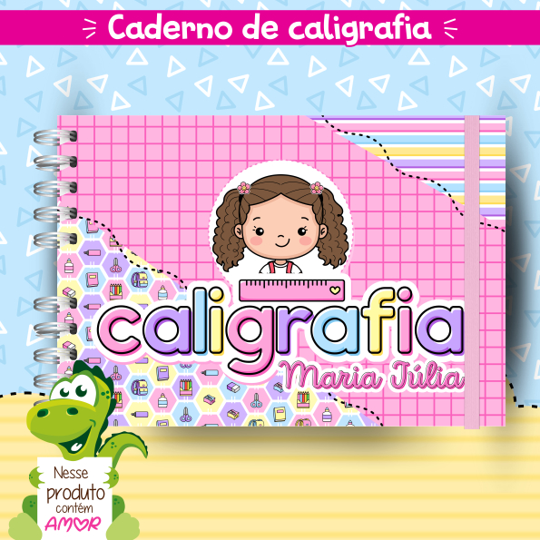 Caderno de Caligrafia Infantil Personalizado | Volta as aulas