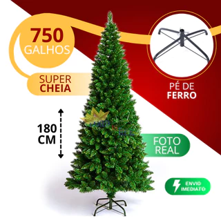 Árvore de Natal 180 cm 750 Galhos Super Cheia Grande Luxo Decoração de Natal 2023