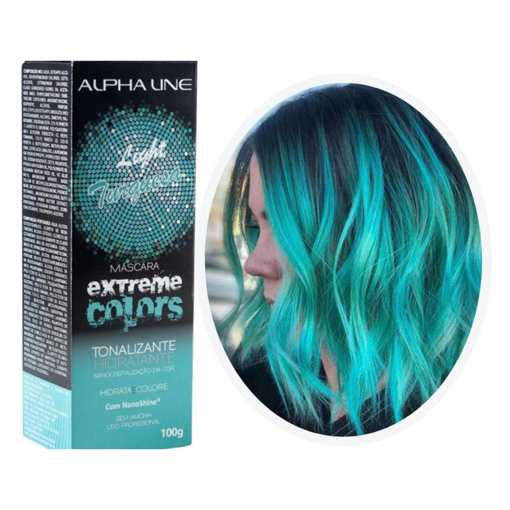 Máscara Tonalizante Extreme Colors Turquesa Light Alpha Line | Shopee ...