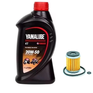 kit 1 litro óleo de moto yamalube 20w50 + filtro Yamaha Fazer YS 150/ Crosser 150/ Factor 150