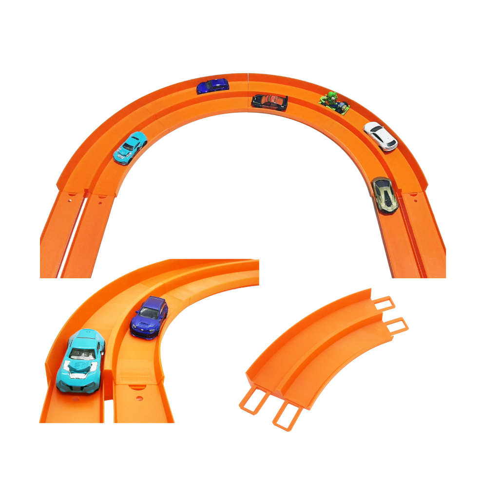 Curva Dupla 45º para Pistas e Carrinhos Hot Wheels