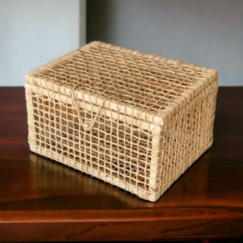 Kit 3 Cesta Bau Palha de Milho Natural N°3 33x26x19