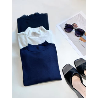 kit 3pcs Blusa Gola Alta Basica Cropped Manga Longa Inverno De Frio Feminina