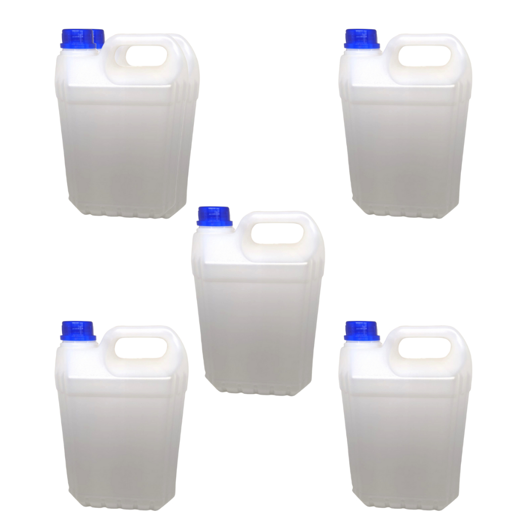 Galão Plástico Bombona 5 Litros Natural com tampa lacre