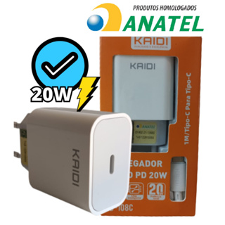 Carregador Turbo PD 20W Usb-c e Lightning Xiaomi Samsung Iphone Moto
