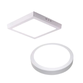 Kit 10 Luminária Painel led 12W alumínio plafon sobrepor Quadrado/Redondo bivolt
