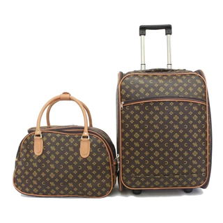 Conjunto Mala De Viagem De Bordo Couro Sintético Quadrada Com Rodinha E Bolsa De Mão Estampa C / LF em Oferta na Shopee