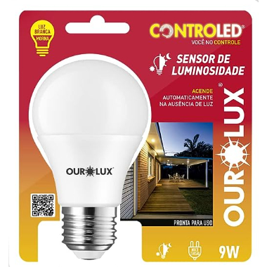Lâmpada inteligente com sensor de luminosidade 9w 2700k (AMARELA) - Ourolux | Shopee Brasil
