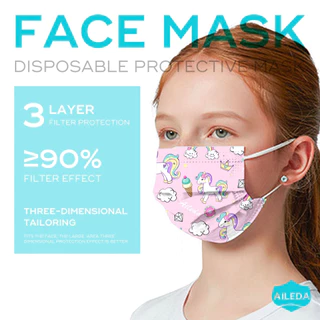 Kit 50Unidades AILED Mascara Facial respirável confortável Infantil/ estampas