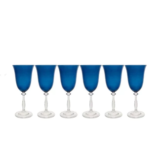 Conj. 6 Taças Água em Cristal Angela Cores 350ml - Bohemia