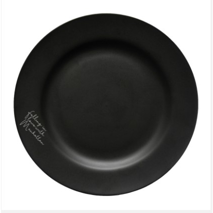 Jogo 06 Pratos Porcelana Sobremesa Manhattan Preto