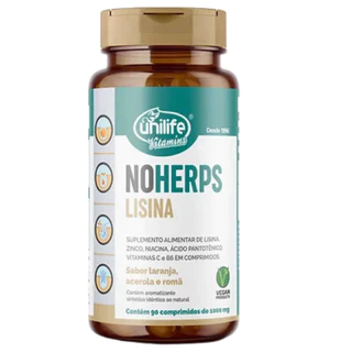 Lisina Noherps Dose Concentrada 1000mg 90 comprimidos Unilife