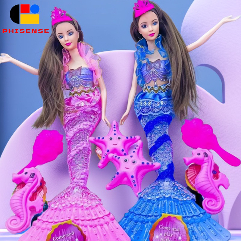 Brinquedo de Boneca de sereia tipo Barbie princesa com luz e som N-504