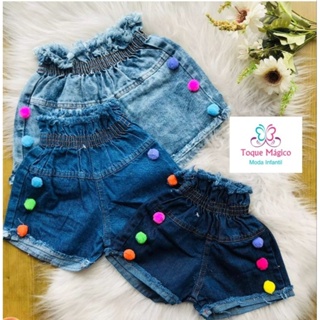 Shorts Saia Jeans Infantil Menina Roupa Verão Shorts Luxo