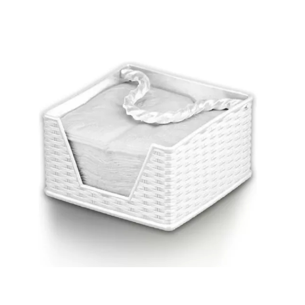 Porta Guardanapos Rattan Plástico Resistente - Branco