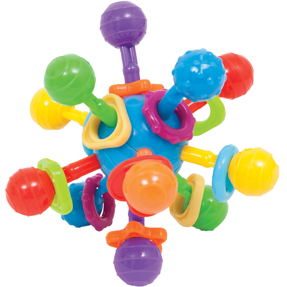 Brinquedo Atomic Ball Com Mordedor E Chocalho Sensorial Buba - Buba