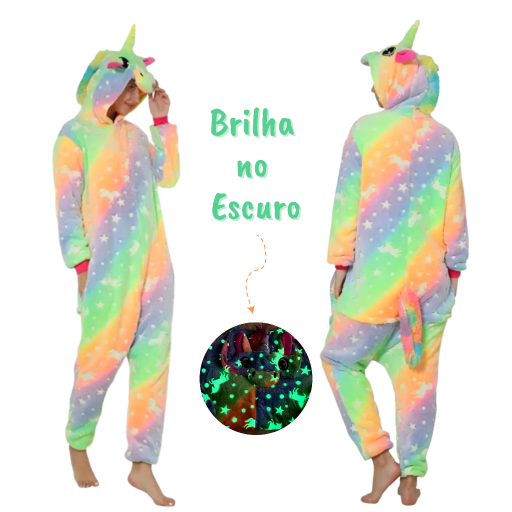 Pijama De Dormir Feminino Masculino De Inverno Com Zíper E Quentinho