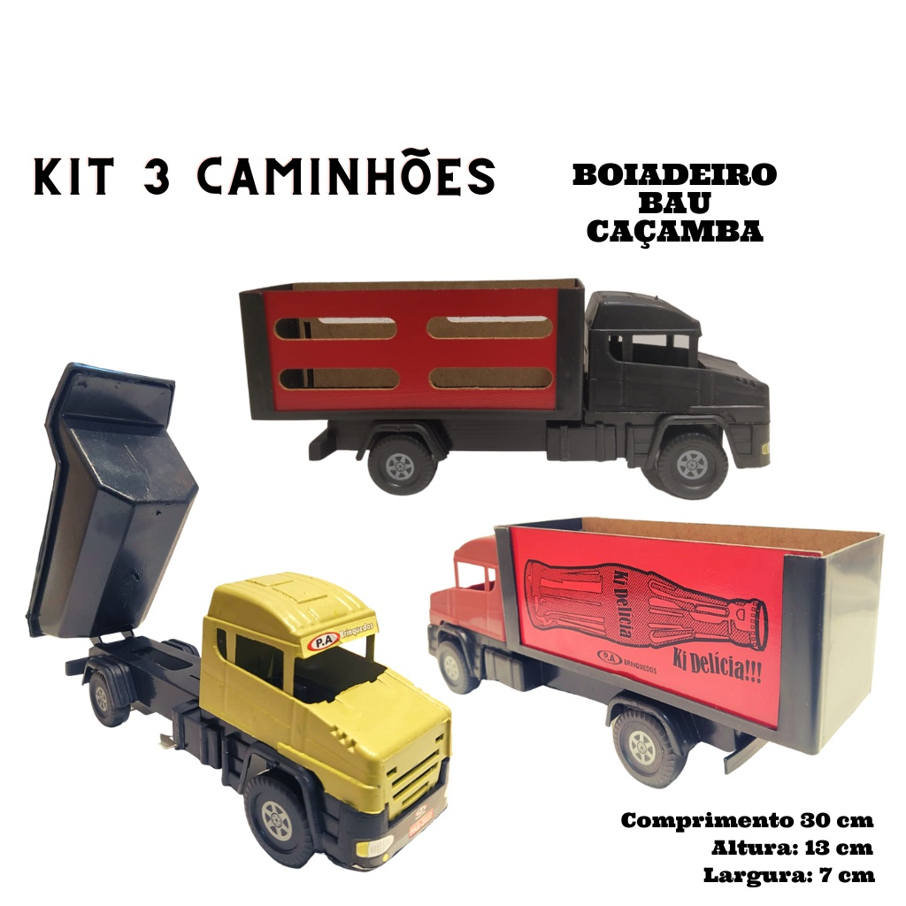 Caminhão Caçamba Brinquedo Educativo de Madeira Para Brincar de Faz de  Conta - Cores Sortidas Brinquedos de Madeira Bambalalão Brinquedos  Educativos