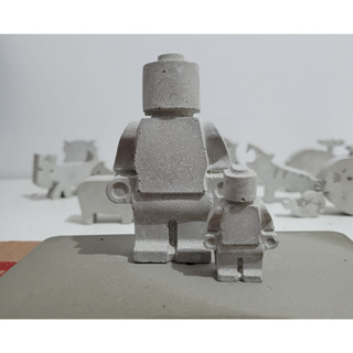 Adorno Robô Blocos de Construções Pai e Filho Decoração - 2 Pçs