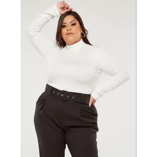 Blusa Basica Cacharrel Segunda Pele Feminina Plus Size Gola Alta Em Viscolaycra Promoção Oferta Relampago