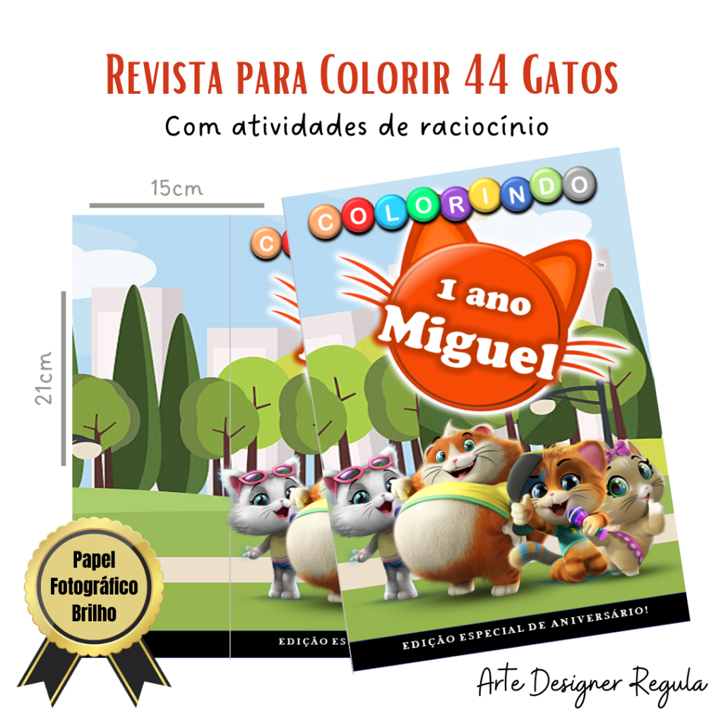 LIVRO COLORIR 44 GATOS