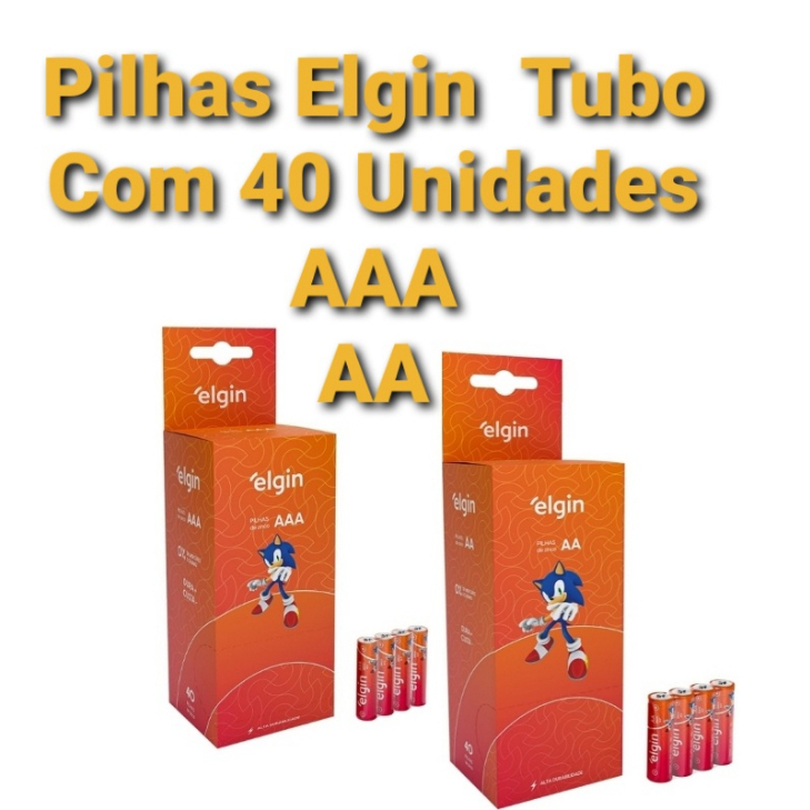 Pilha AAA Palito Ou AA Pequena Normal Zinco Energy 1 5v Tubo C 40 Pilhas Elgin Shopee Brasil