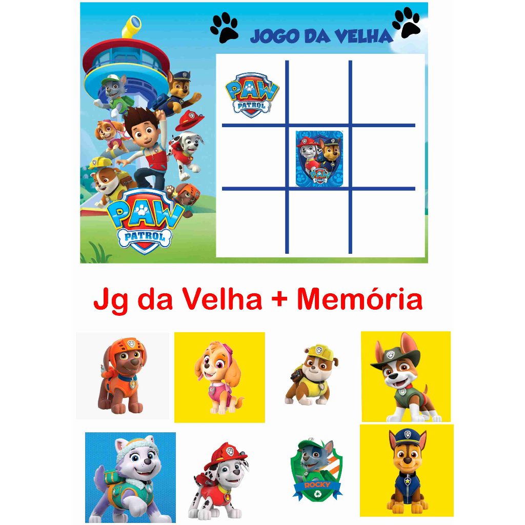 Paw patrol Patrulha Canina Jogo da Velha