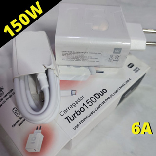 Carregador Compatível Xiaomi 150W   Quick Charger 4.0 com Cabo Tipo C