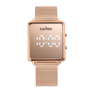 Relógio Digital Feminino Rose Condor Quadrado Comd1202ags4j