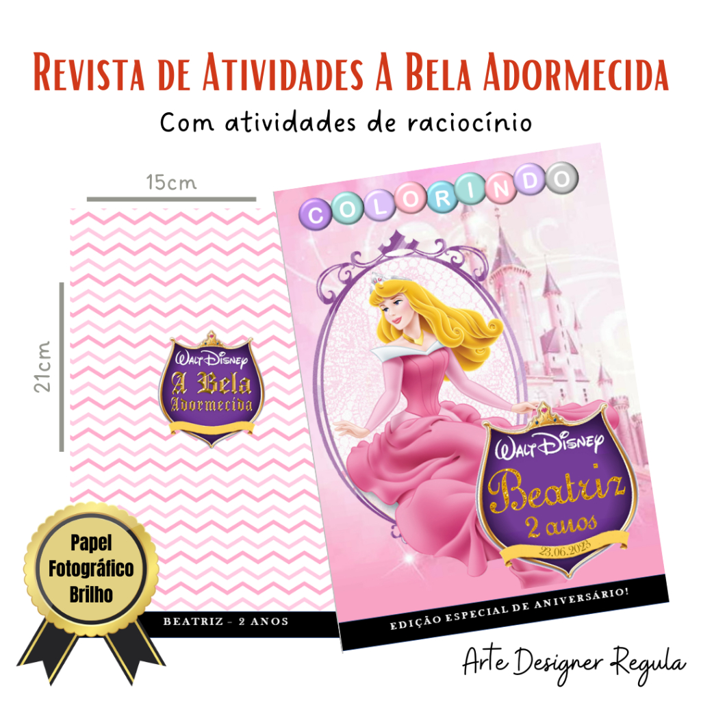 Revistinha Livro Para Colorir A Bela Adormecida Revista Livrinho Personalizado Shopee Brasil