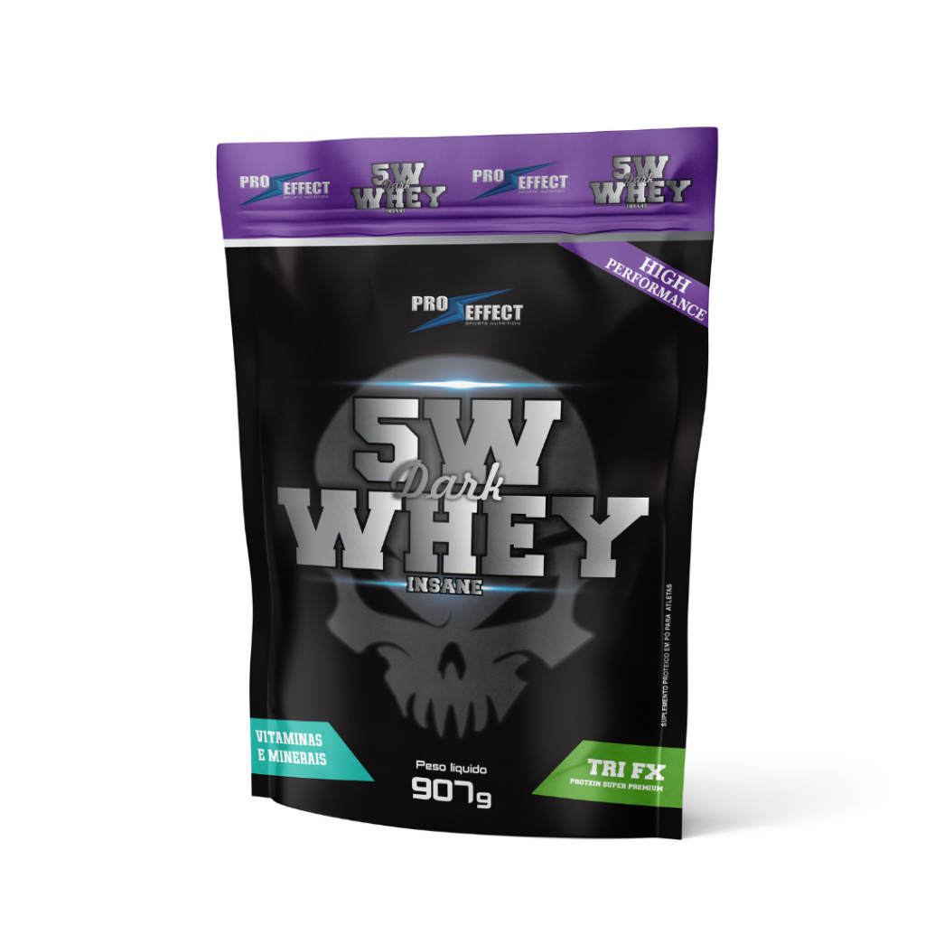 Whey Protein Concentrado 5W Dark Insane 900g Proteína TRI FX