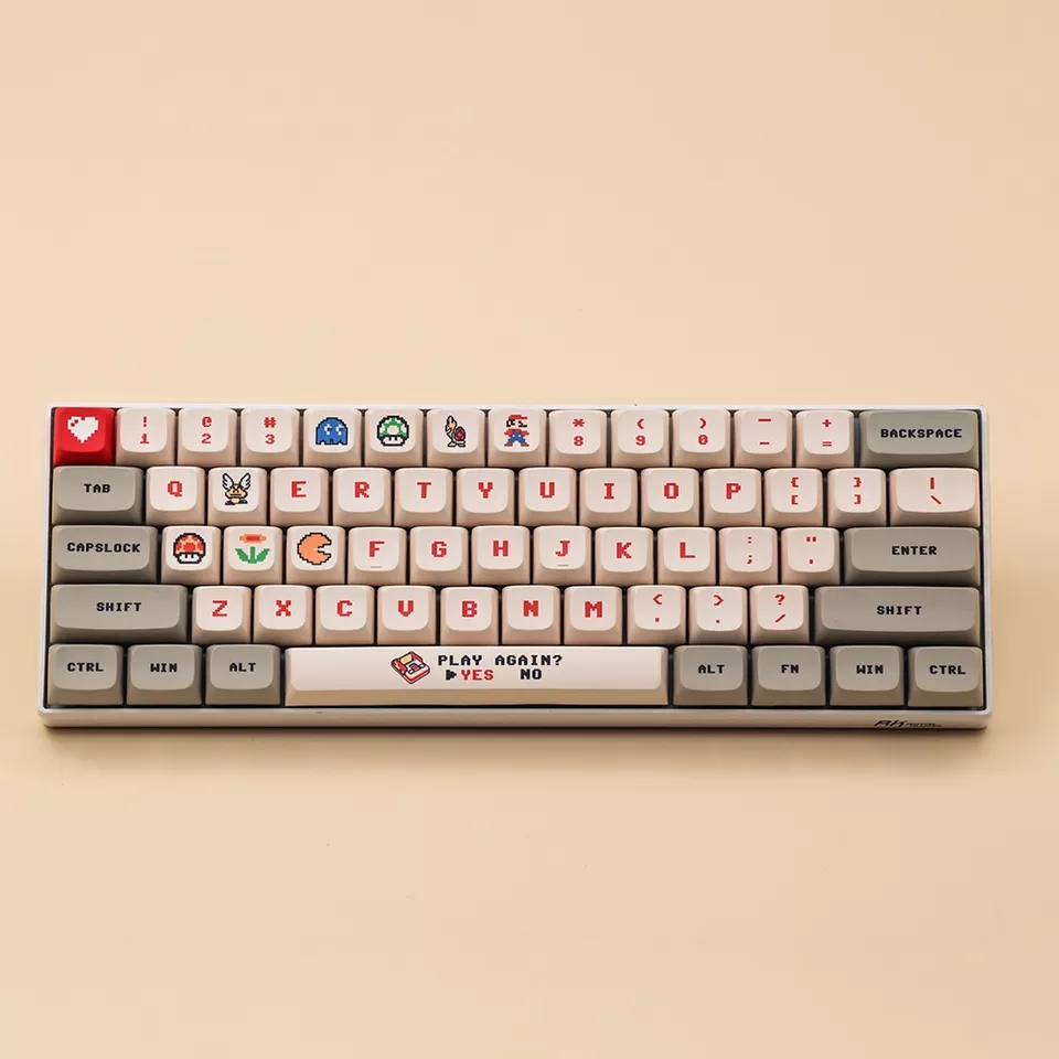 Keycaps para teclado mecânico em PBT, perfil XDA, tema Mario (Conjunto de teclas)