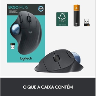 Controle Trackball Ergonômico sem Fio de Polegar - 6 Botões e