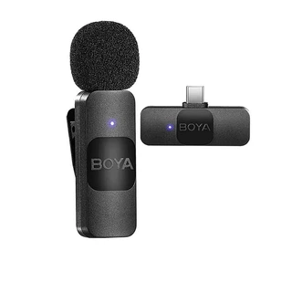 Microfone Boya By-v10 Lapela Sem Fio Wireless Conexão Tipo C