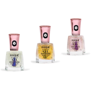 Top Coat Fixador Risqué Diamond Gel Noite Iluminadas 9,5ml escolher