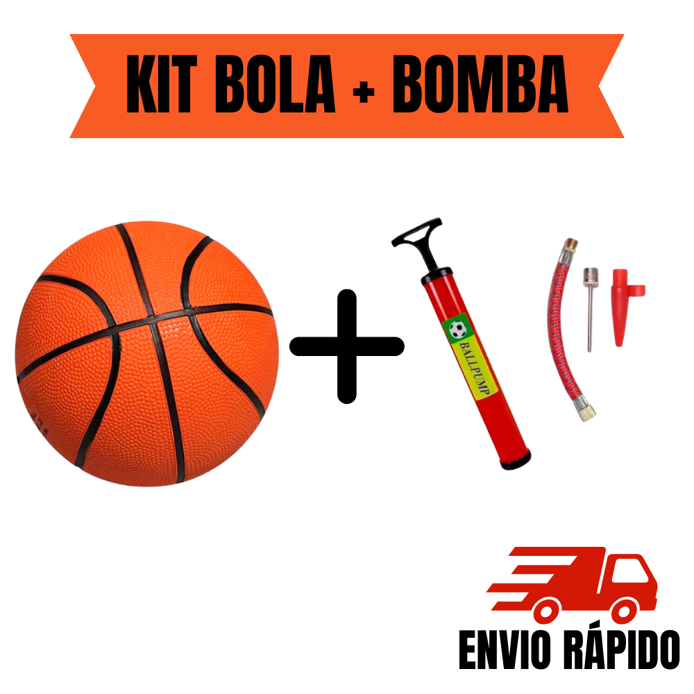 Kit Bola de Basquete n7 + Bomba de Ar Manual - Shop VR