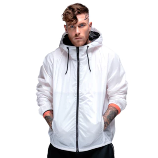 Jaqueta Branco Corta Vento Impermeavel Masculina com Capuz