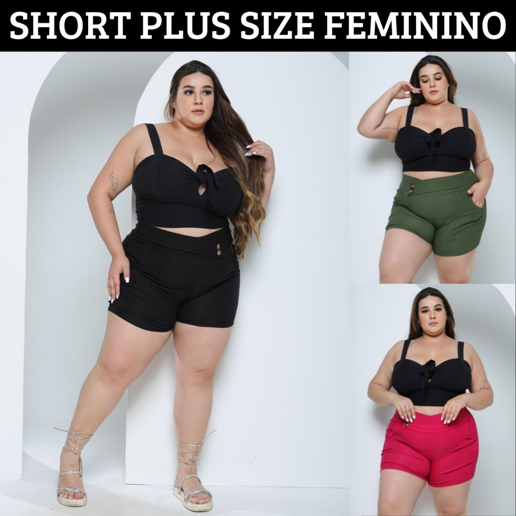 Short Plus Size Feminino Para Gordinhas Tamanho Grande G1 G2 G3