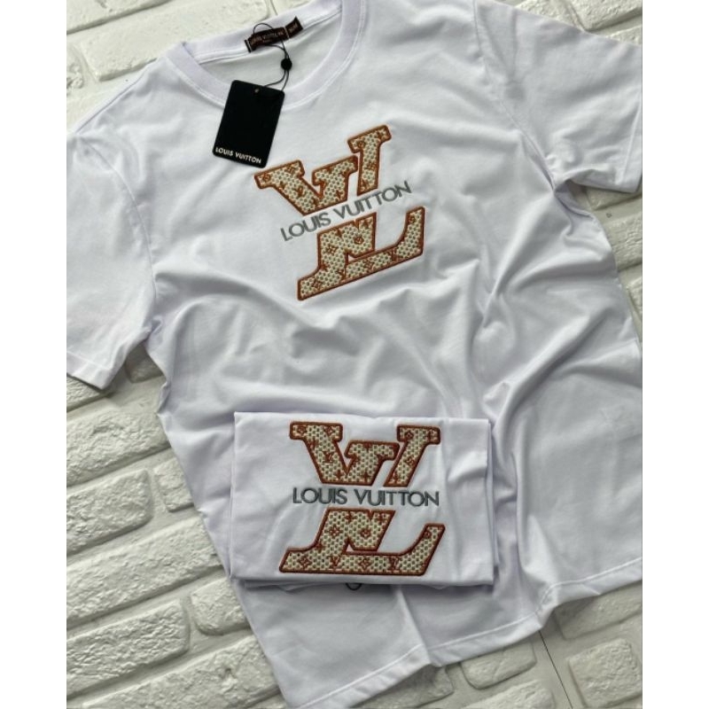 Camiseta Masculina Louis Vuitton importada estampa em gel 30.1 penteado