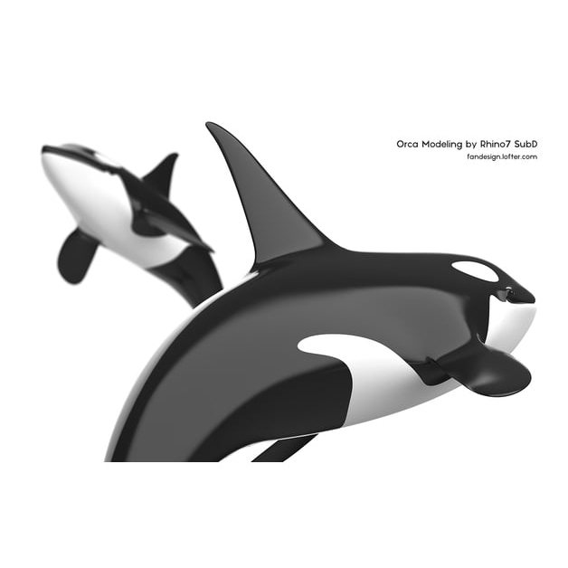 estátua orca 3D enfeite 15X12X5 CM