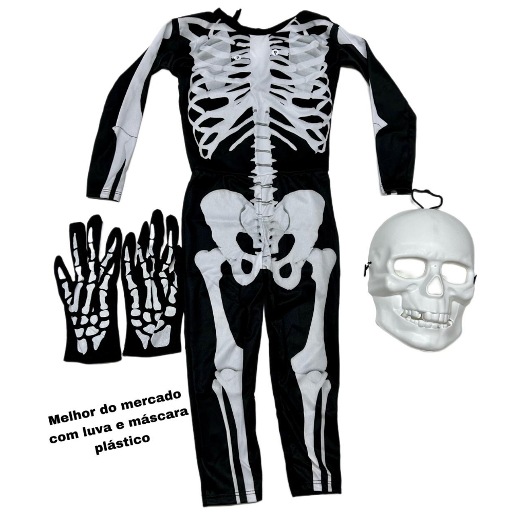 Fantasia Halloween Menino Esqueleto - Fabuloso Ateliê