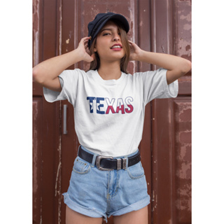 Camiseta Feminina T-shirt Modelo Camisão Moda Country Texas Escrito Cores.